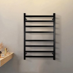 620x912x120mm Square Matt Black Electric Heated Towel Rack 8 Bars 620x912x120mm Square Matt Black Electric Heated Towel Rack 8 Bars